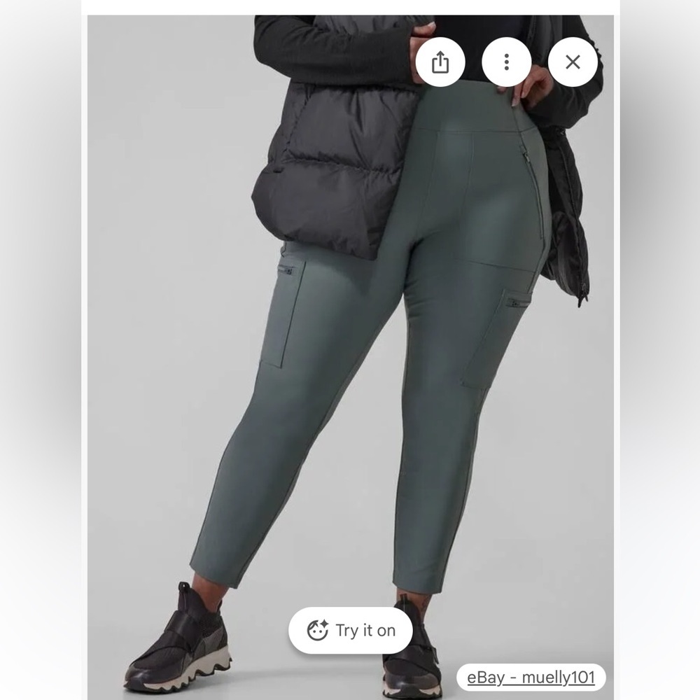 Athleta Headlands Hybrid Cargo II Tight Leggings in Grey Women's Plus Size 26